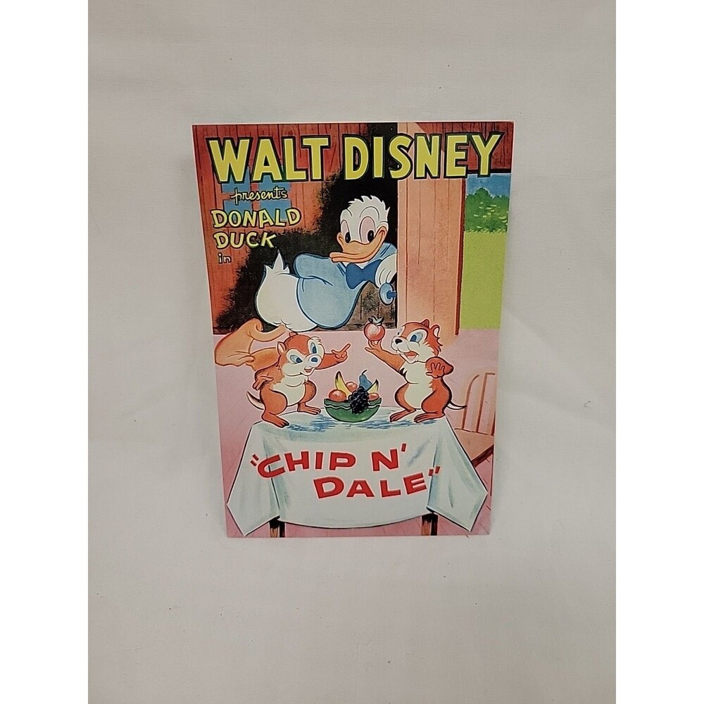 Donald Duck Postcard Art of Disney Movie Poster Chip n Dale Chipmunk 1947 4"x6"